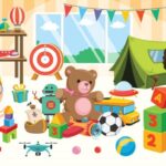 crianças brincando com brinquedos