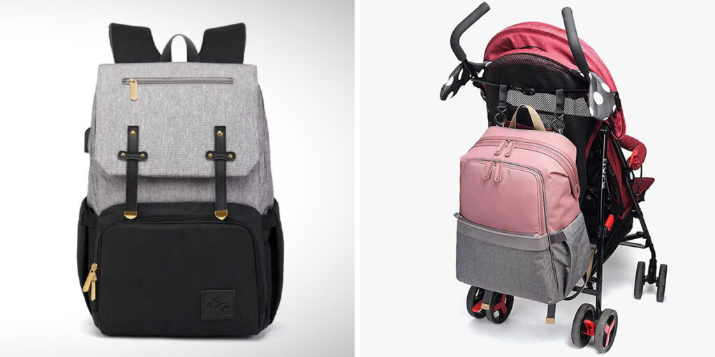 Imagem comparação com duas mochilas maternidades